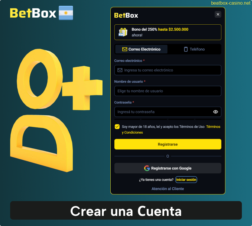 Crear una cuenta en BeatBox AR